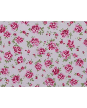 English Rose Meadow Cotton Poplin Print, Pink