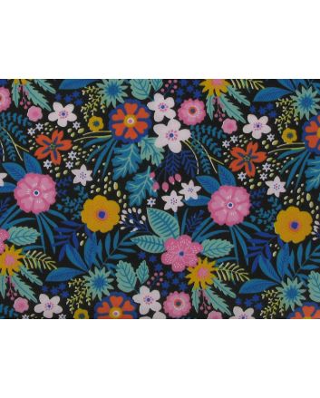 Exotic Flora Polycotton Print, Black