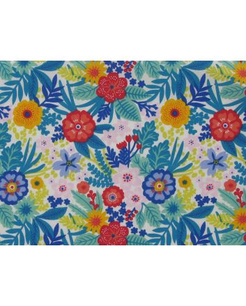 Exotic Flora Polycotton Print, White