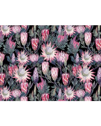 Exotic Jungle Cotton Print, Protea Flowers