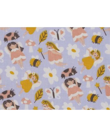 Fairy Garden Polycotton Print, Lilac