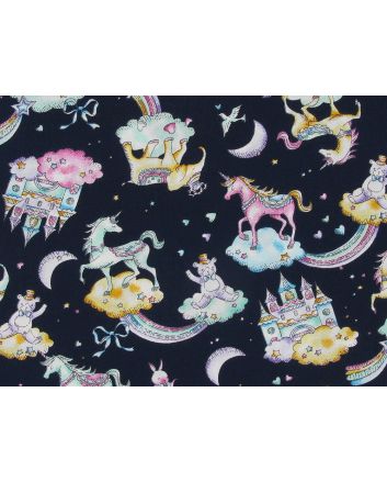 Fairytale Dreamland Cotton Poplin Print, Navy