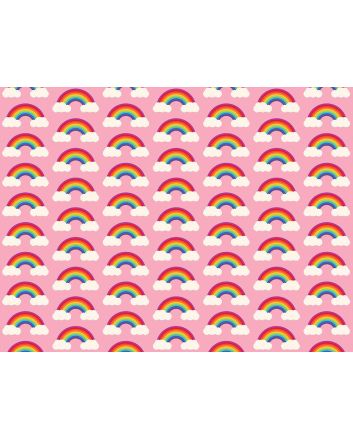 Fairytale Rainbow Cloud Cotton Print, Pink