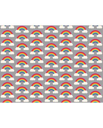 Fairytale Rainbow Cloud Cotton Print, Silver