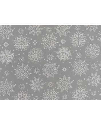 Fancy Winter Snowflake Cotton Print, Silver