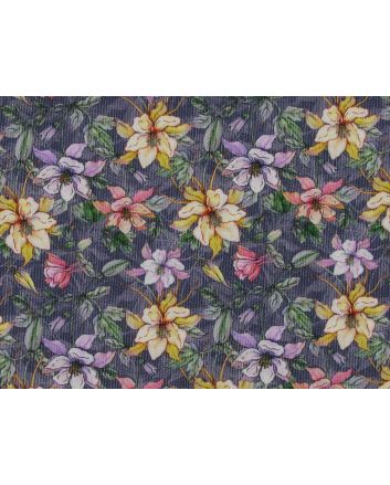 Fantasy Floral Printed Cotton Needlecord