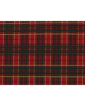 Festive Tartan Cotton Print, Red
