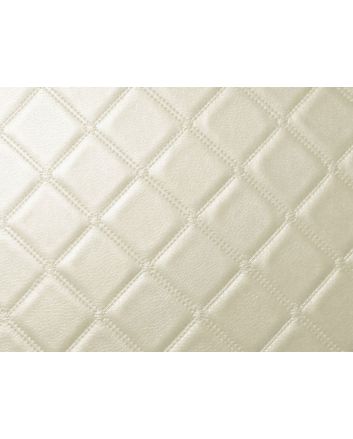 Fire Retardant Trellis Leatherette Faux Leather, Cream