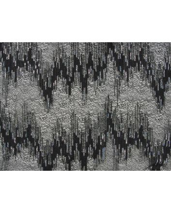 Fire Stripe Sequin Mesh, Black