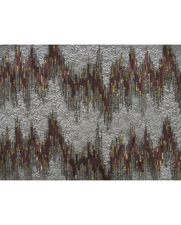 Fire Stripe Sequin Mesh, Bronze