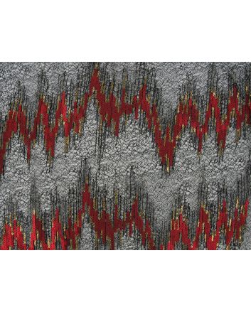 Fire Stripe Sequin Mesh, Red