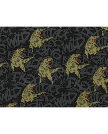 Fleece Backed Showerproof Soft Shell, Dino Graffiti