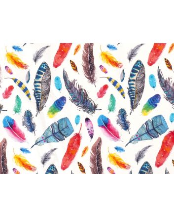 Floating Feathers Cotton Jersey