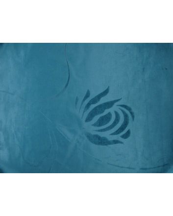 Floral Drift Modal Pile Velvet, 430 gsm, Peacock