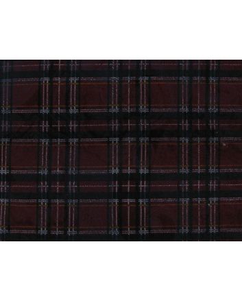 Floral Flock Tartan Polyviscose, Red