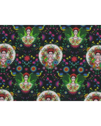 Floral Frieda Cotton Print, Black