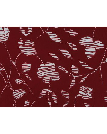 Floral Lines Printed Georgette, Red