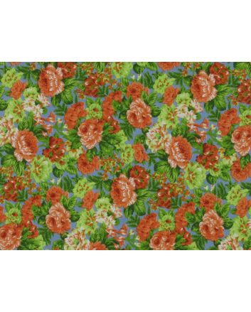 Floral Rose Field Cotton Poplin, Bright