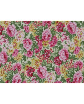 Floral Rose Field Cotton Poplin, Cream