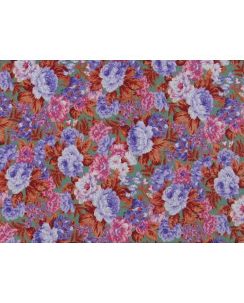 Floral Rose Field Cotton Poplin, Red