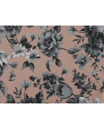 Floral Rose Vines Polyester Roll End, Beige, 4.8m