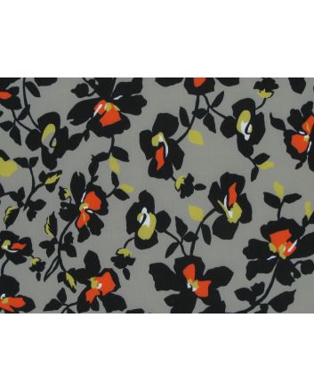 Floral Silhouette Stretch Scuba, Khaki
