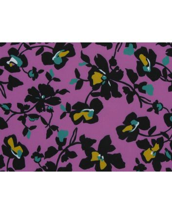 Floral Silhouette Stretch Scuba, Pink
