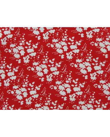 Floral Silhouette Viscose Print, Red