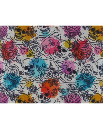 Floral Skull Cotton Poplin Print