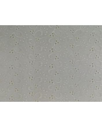 Floral Triange Cotton Rich Broderie Anglaise, Cream