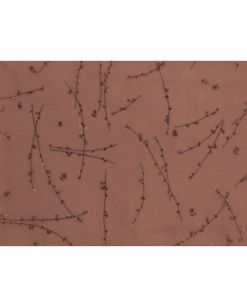 Floral Vines Organdy, Chesnut
