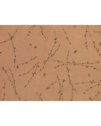 Floral Vines Organdy, Tangerine