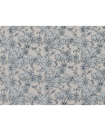 Flowing Floral Cotton Poplin Print, Peach