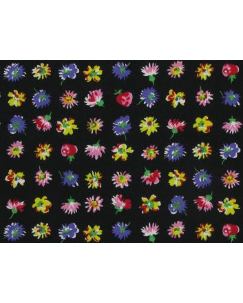 Fluttering Floral Cotton Poplin Print, Black