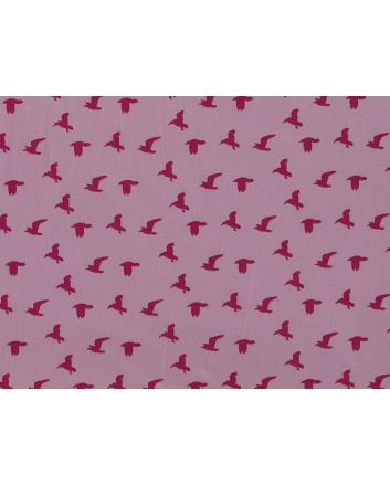 Flying Birds Washed Cotton Print, Pink