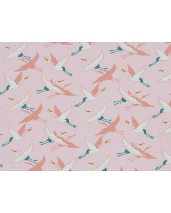 Flying Crane Loopback Cotton Jersey, Light Pink