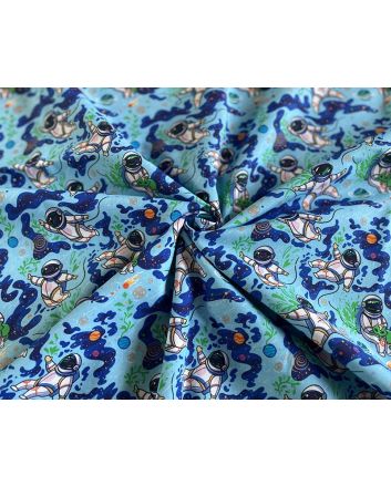 Flying Spaceman Digital Cotton Print