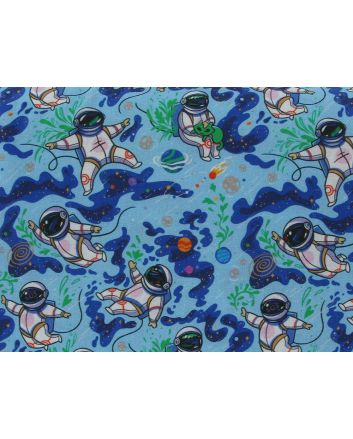 Flying Spaceman Digital Cotton Print