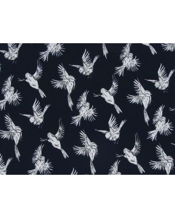 Flying Sparrow Printed Peachskin, Navy