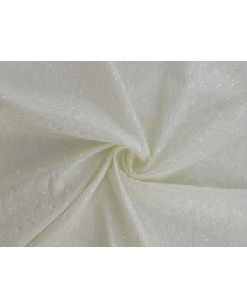 Folding Leaves Embroidered Polyviscose, Cream