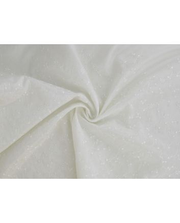 Folding Leaves Embroidered Polyviscose, Ivory