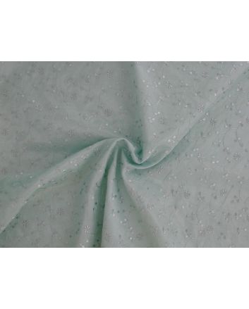 Folding Leaves Embroidered Polyviscose, Mint