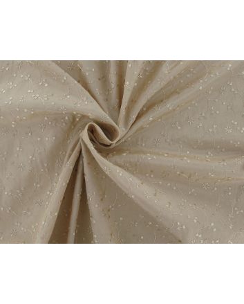 Folding Leaves Embroidered Polyviscose, Mocha