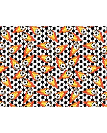 Football Cotton Print, Fire Shot