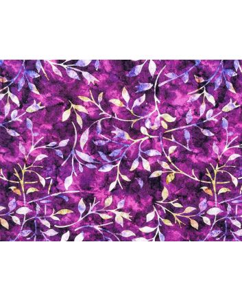 Forest Trail Batik Style Cotton Print, Grape