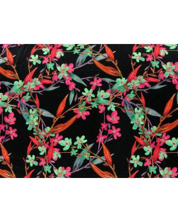 Forest Weave Printed Cotton Sateen, Black