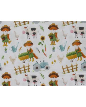 Fox Adventures Cotton Print, Farm