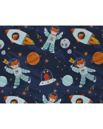 Fox Adventures Cotton Print, Space