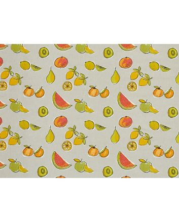 Fruit Salad Cotton Curtain Fabric, Butterscotch
