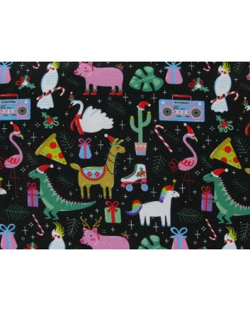 Funtime Christmas Animals Cotton Jersey